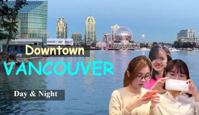 Downtown Vancouver Canada – city life Day and Night